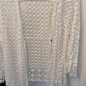 Elegant White Crochet Women's Sweater